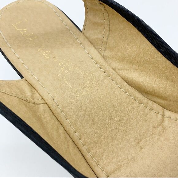 Laisha‎ Peep Toe Wedge Sandal Slingback Velvet Heel - Picture 8 of 13